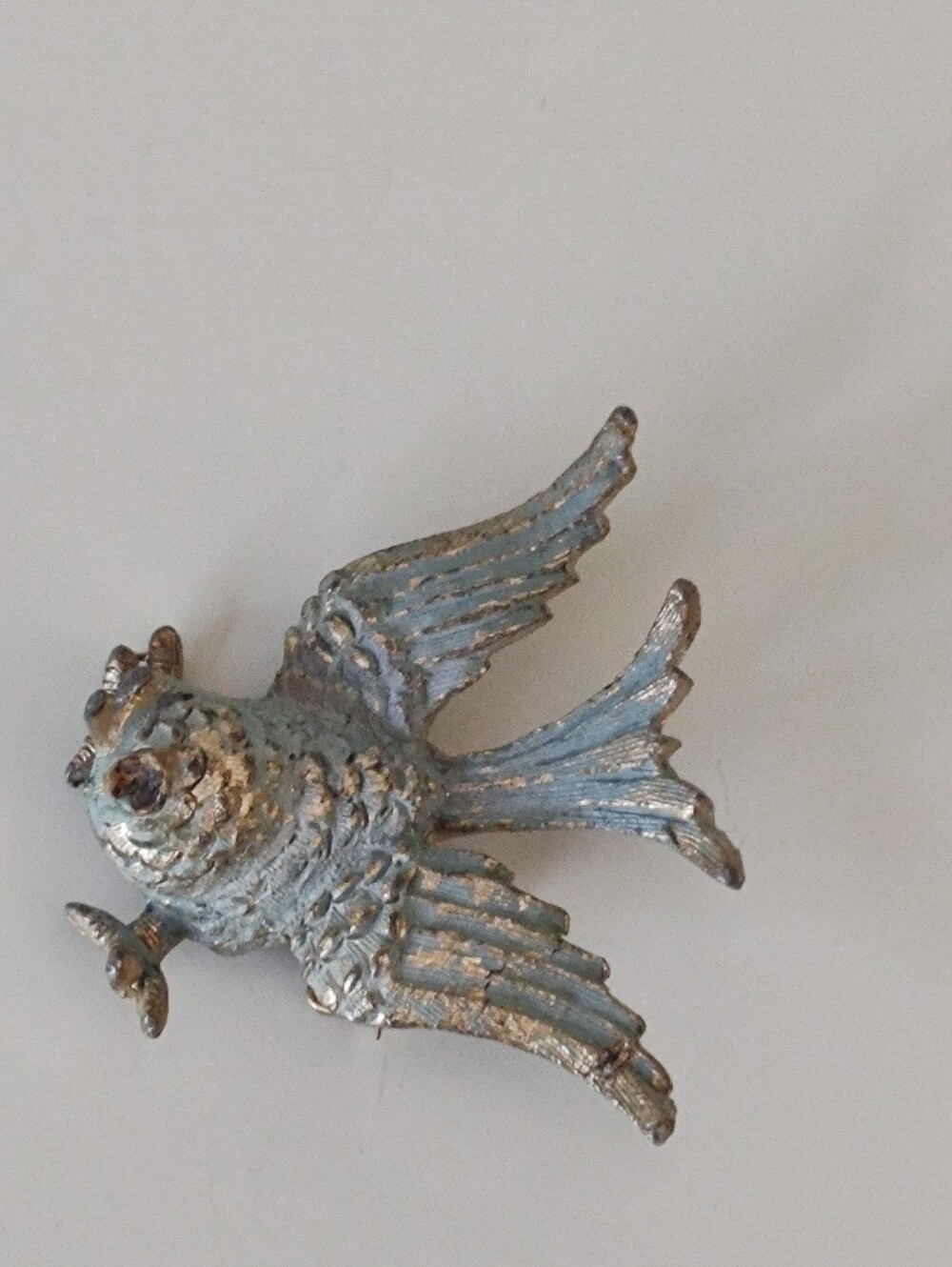 Vintage Bluebird Brooch Pin Metal 60s